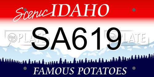SA619 Idaho License Plate