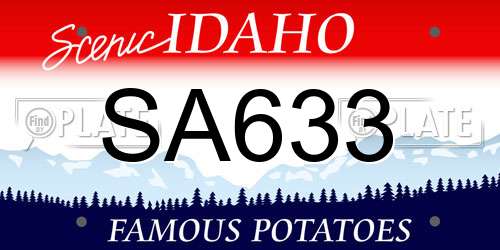 SA633 Idaho License Plate