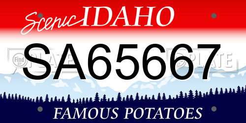 SA65667 Idaho License Plate