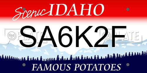 SA6K2F Idaho License Plate