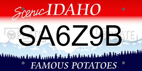 SA6Z9B Idaho License Plate