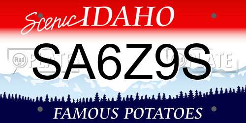 SA6Z9S Idaho License Plate