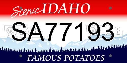 SA77193 Idaho License Plate