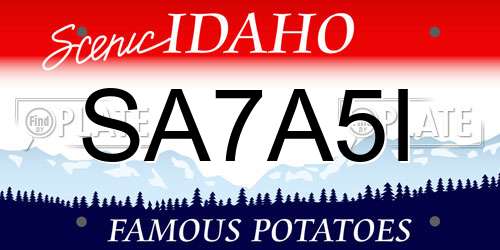 SA7A5I Idaho License Plate