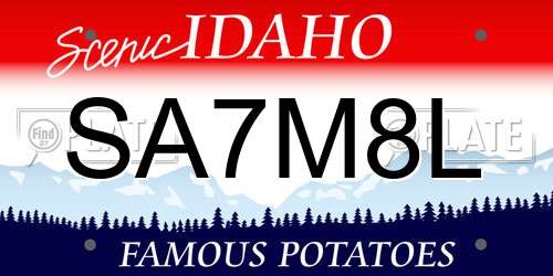 SA7M8L Idaho License Plate