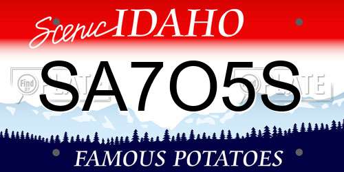 SA7O5S Idaho License Plate