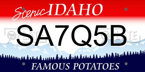 SA7Q5B Idaho License Plate