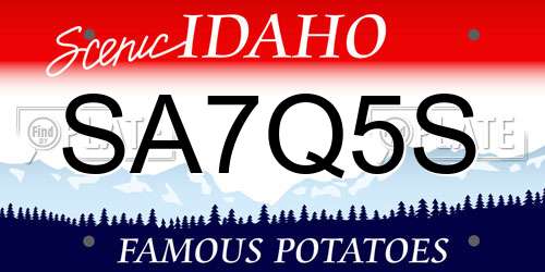 SA7Q5S Idaho License Plate