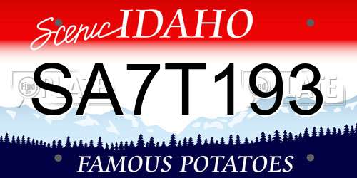SA7T193 Idaho License Plate