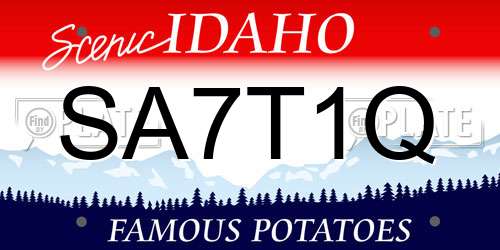 SA7T1Q Idaho License Plate