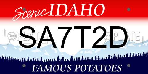 SA7T2D Idaho License Plate