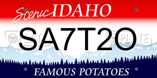 SA7T2O Idaho License Plate