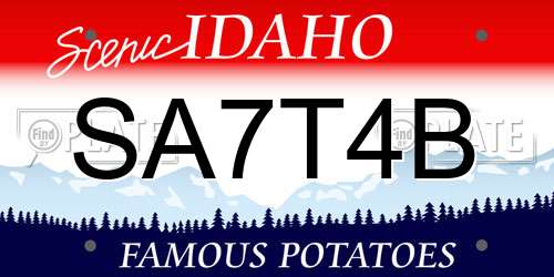 SA7T4B Idaho License Plate