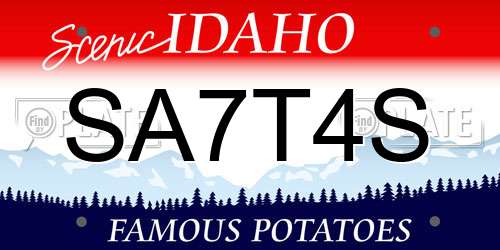 SA7T4S Idaho License Plate