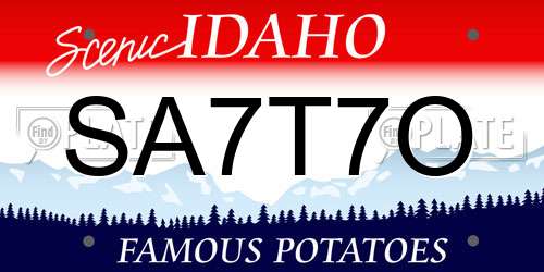 SA7T7O Idaho License Plate