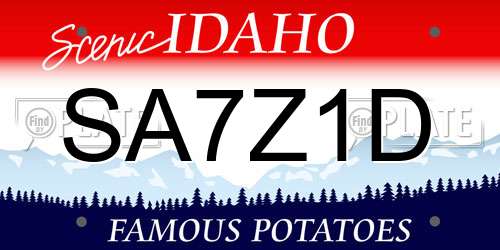 SA7Z1D Idaho License Plate