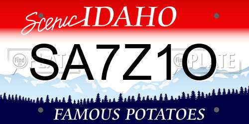 SA7Z1O Idaho License Plate