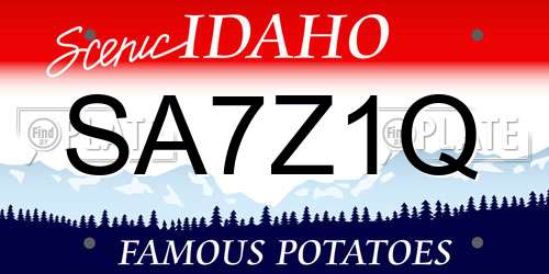 SA7Z1Q Idaho License Plate