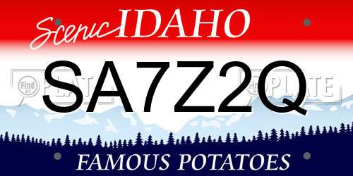 SA7Z2Q Idaho License Plate