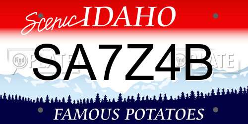 SA7Z4B Idaho License Plate