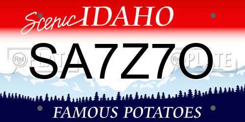 SA7Z7O Idaho License Plate