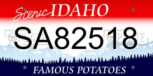 SA82518 Idaho License Plate