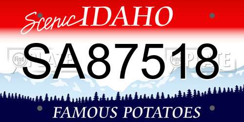 SA87518 Idaho License Plate