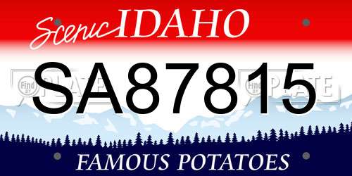 SA87815 Idaho License Plate