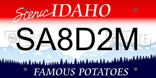 SA8D2M Idaho License Plate