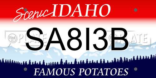 SA8I3B Idaho License Plate