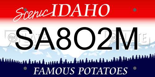 SA8O2M Idaho License Plate