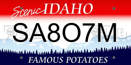 SA8O7M Idaho License Plate
