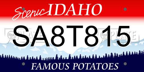 SA8T815 Idaho License Plate