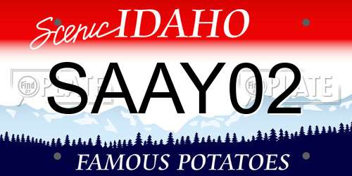 SAAY02 Idaho License Plate