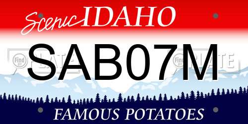 SAB07M Idaho License Plate