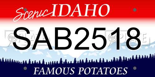 SAB2518 Idaho License Plate