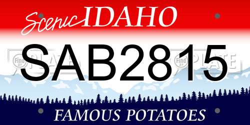SAB2815 Idaho License Plate