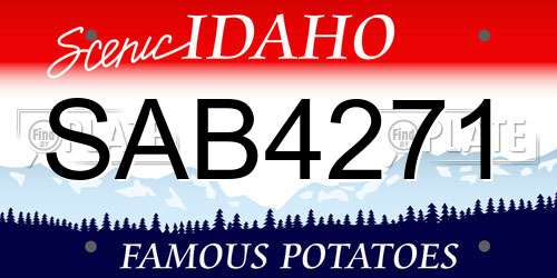 SAB4271 Idaho License Plate