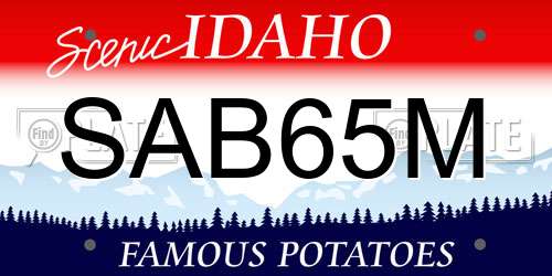 SAB65M Idaho License Plate