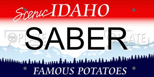 SABER Idaho License Plate