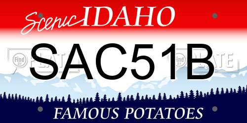 SAC51B Idaho License Plate