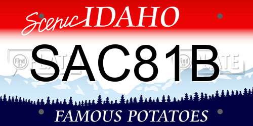 SAC81B Idaho License Plate