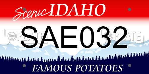 SAE032 Idaho License Plate