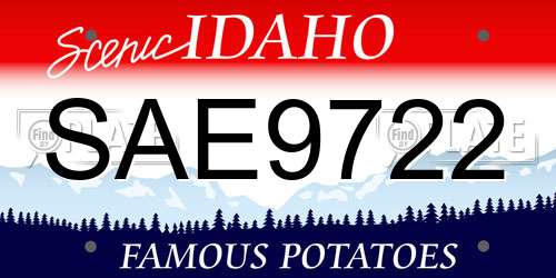 SAE9722 Idaho License Plate