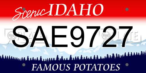 SAE9727 Idaho License Plate