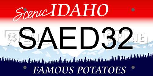 SAED32 Idaho License Plate