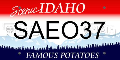 SAEO37 Idaho License Plate
