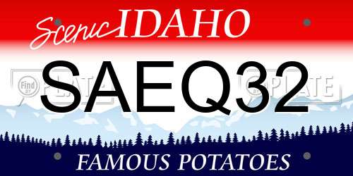 SAEQ32 Idaho License Plate