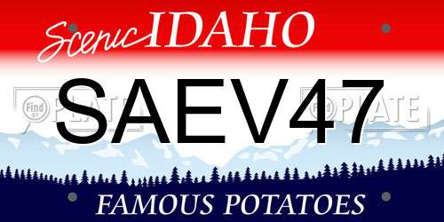 SAEV47 Idaho License Plate