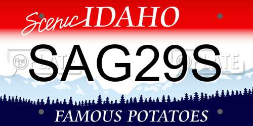 SAG29S Idaho License Plate